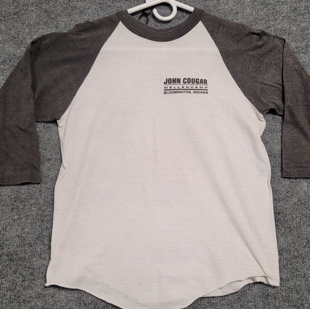Cougar Men's Long Sleeve Raglan Tee - Black and White
